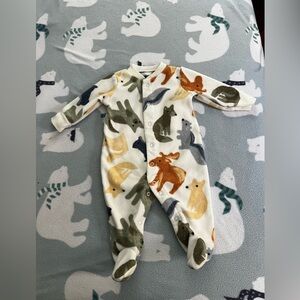Carter's Animal Print One Piece with Enclosed Feet